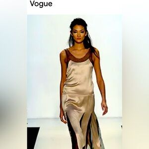 ABS Evening Cream Slip Dress